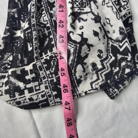 Urban Outfitters Ecote Crinkle Lightweight Kimono Printed Open Front Black OS - Picture 8 of 8